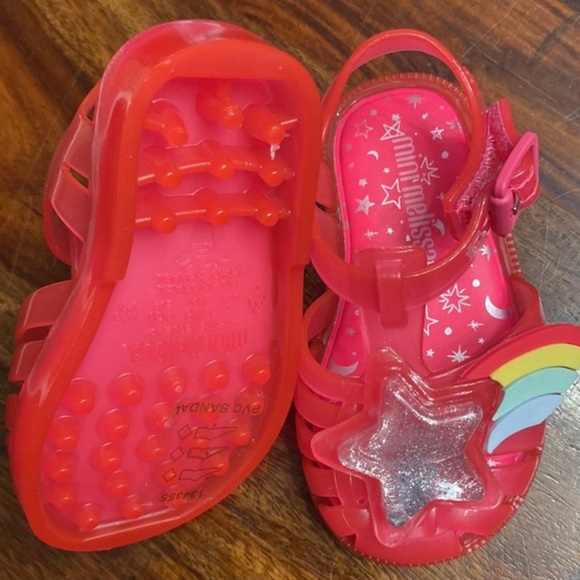 Mini Melissa Possession II Infant Star Rainbow Glitter Sandals - Picture 10 of 11
